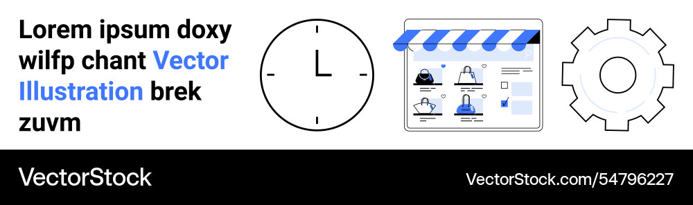 E-commerce website with storefront clock symbol Vector Image