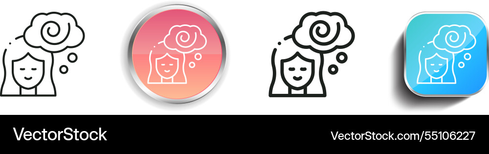 Hypnosis icon thin linear regular and button Hypnosis icon thin linear regular and button vector image