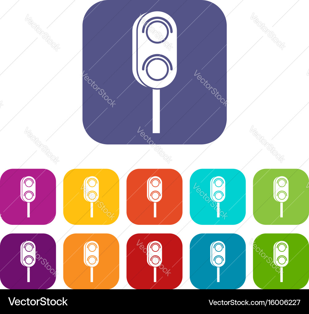 Semaphore trafficlight icons set vector image