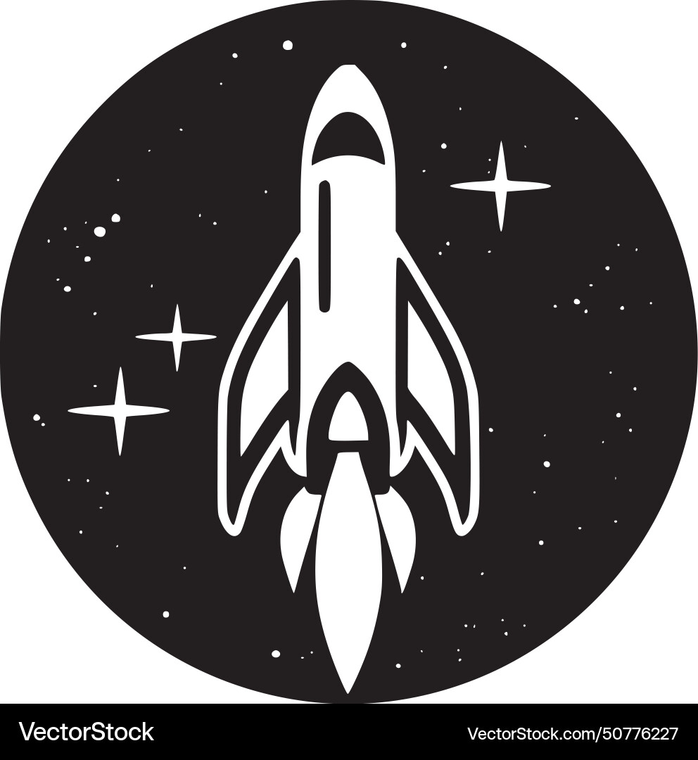 Space - black and white Royalty Free Vector Image