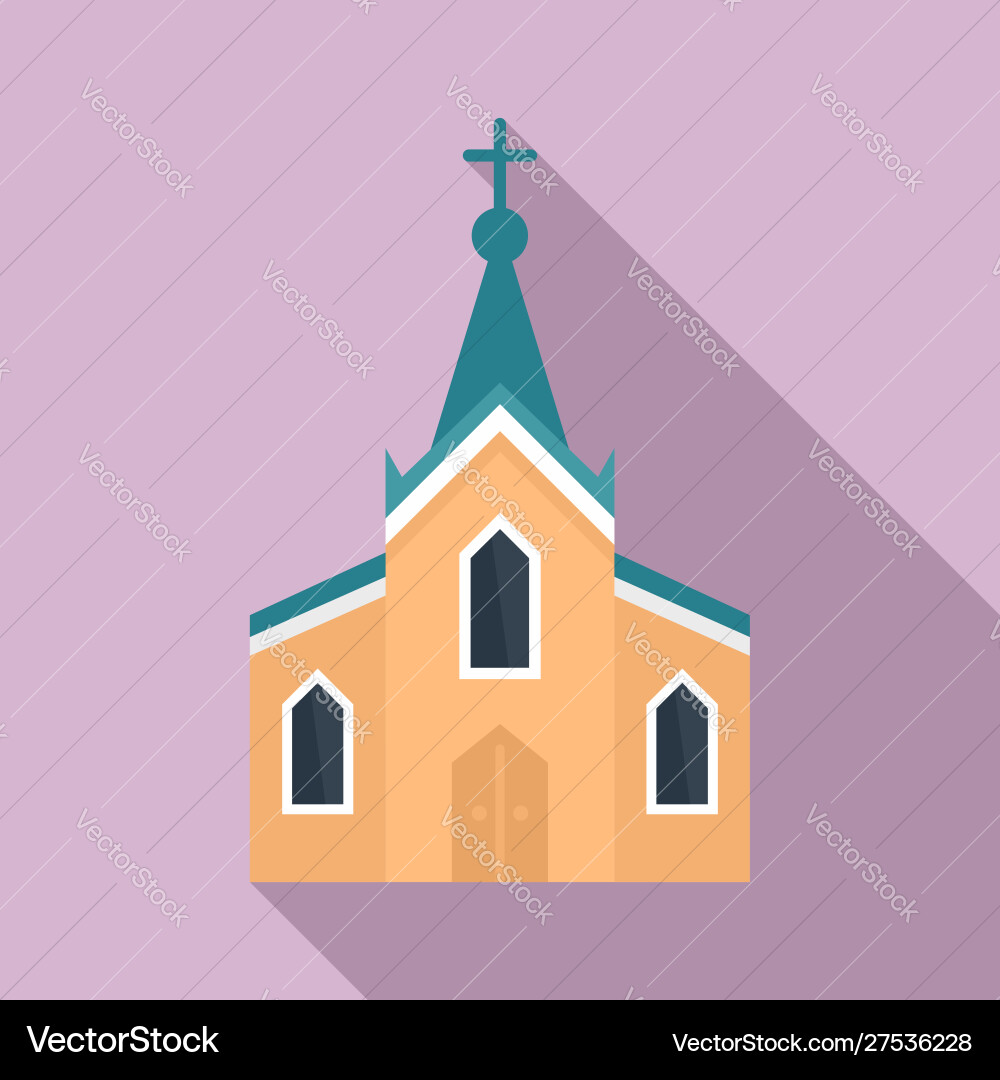 City church icon flat style vector image