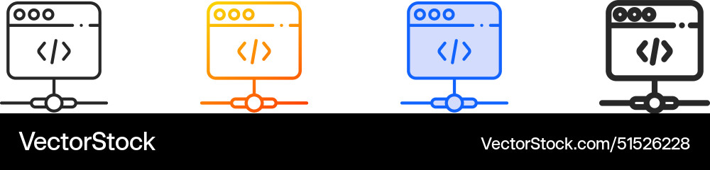 Coding iconthin linear gradient blue stroke Coding iconthin linear gradient blue stroke vector image