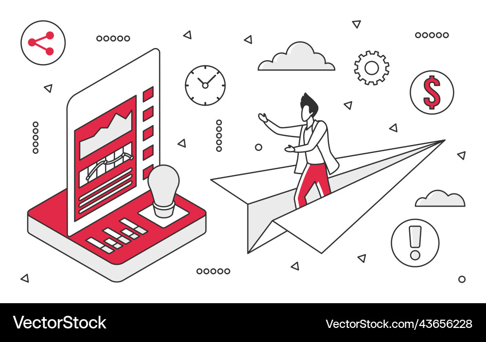 Data indicators metrics vector image