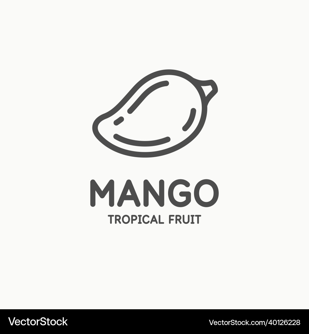 Mango in linear flat style isolated Mango in linear flat style isolated vector image