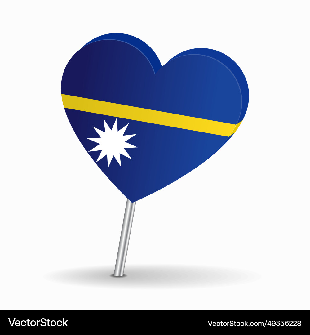 Nauruan flag heart-shaped map pointer layout Nauruan flag heart-shaped map pointer layout Vector Image