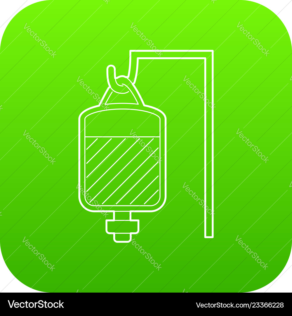 Package for blood transfusion icon green Package for blood transfusion icon green vector image