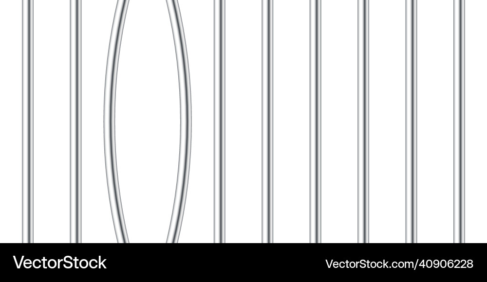 Realistic metal prison bars isolated on white Realistic metal prison bars isolated on white vector image