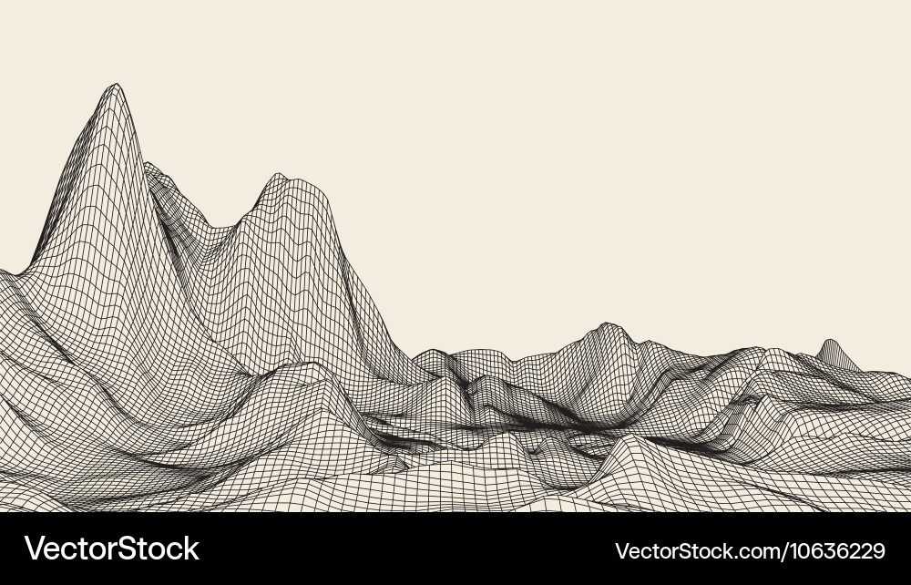 Abstract 3d illuminated distorted mesh sphere Vector Image