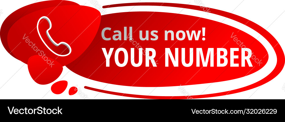 Call us now message in button vector image