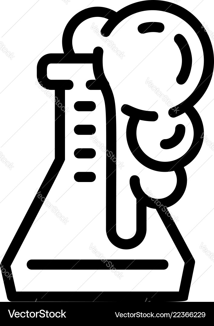 Flask reaction icon outline style Flask reaction icon outline style Vector Image
