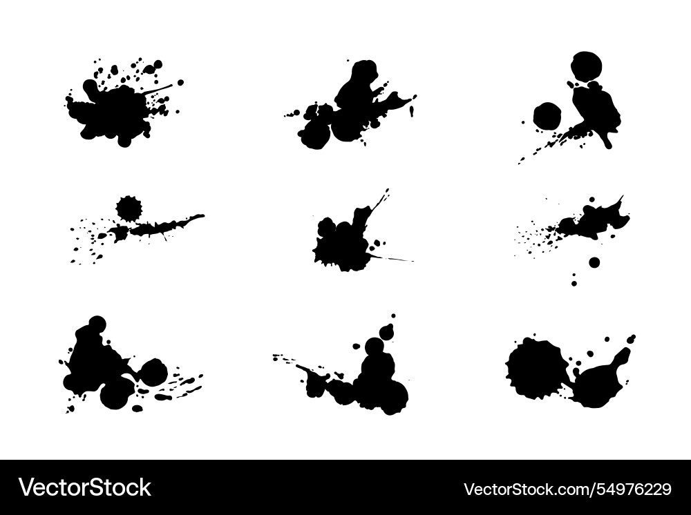 Flat design ink splash element set Vector Image