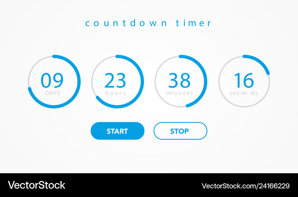 Flat Digital Countdown Timer vector image
