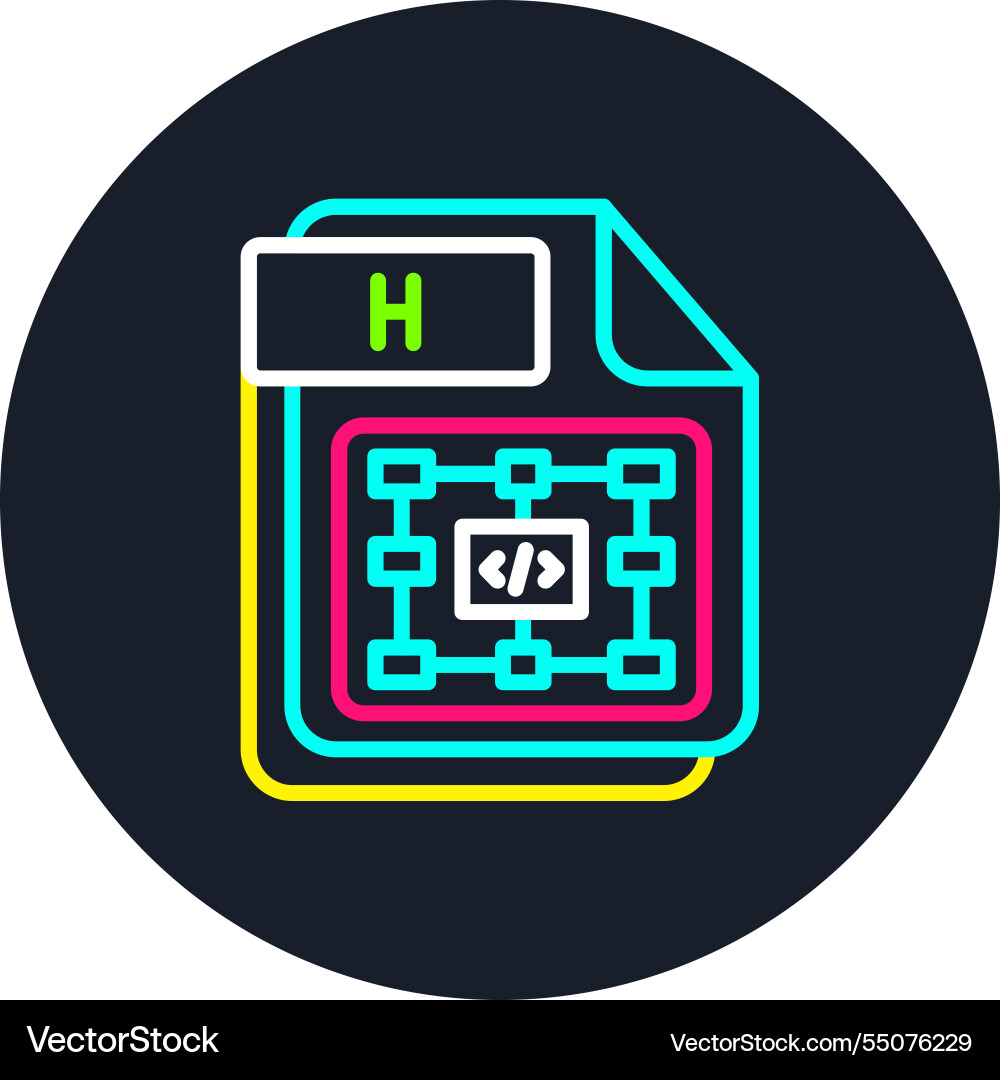 H line multi color icon vector image