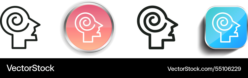 Hypnosis icon thin linear regular and button vector image