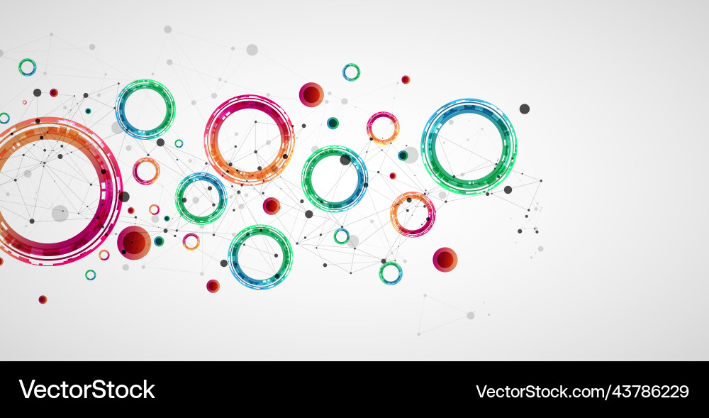 Technical background with plexus effect and made vector image