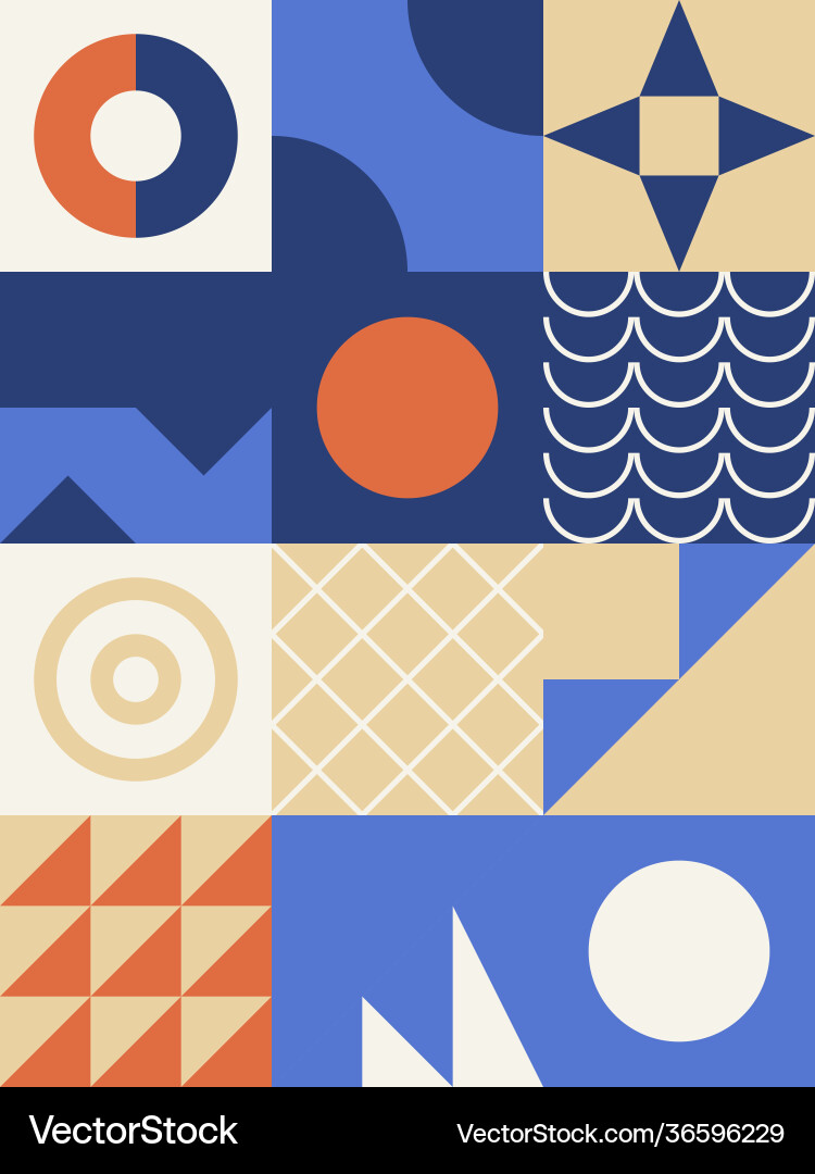 Trendy background with simple shapes Vector Image