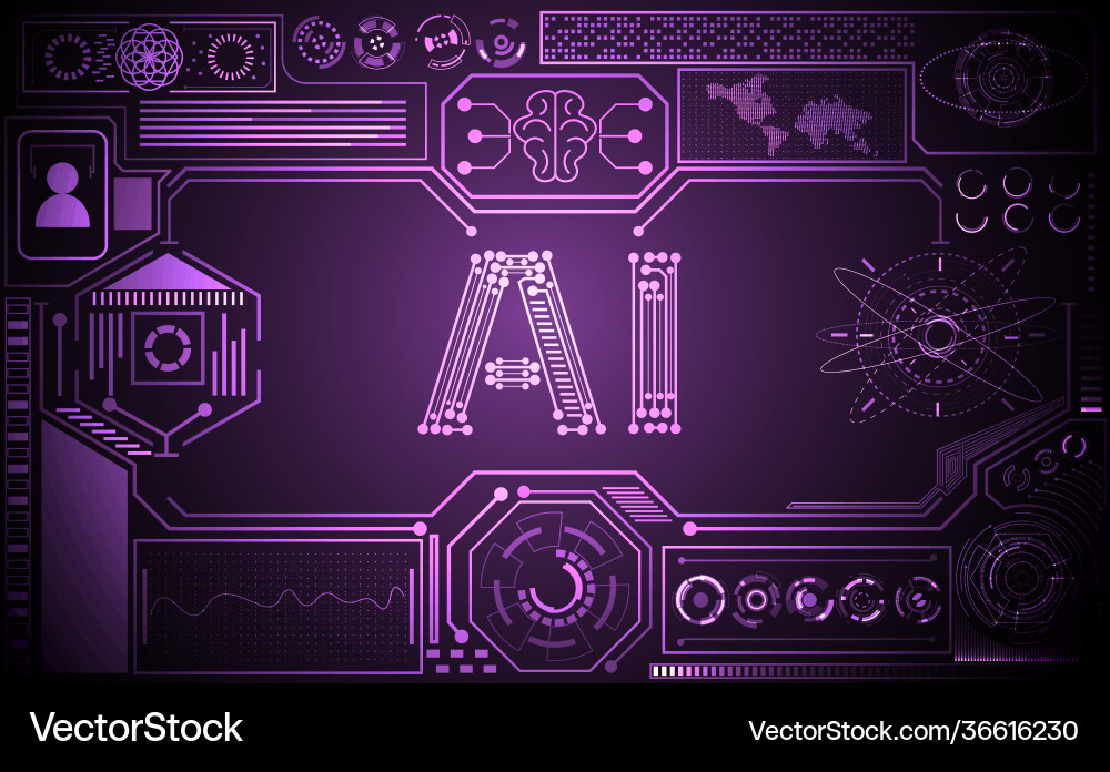 Abstract technology ui futuristic concept ai hud Abstract technology ui futuristic concept ai hud vector image