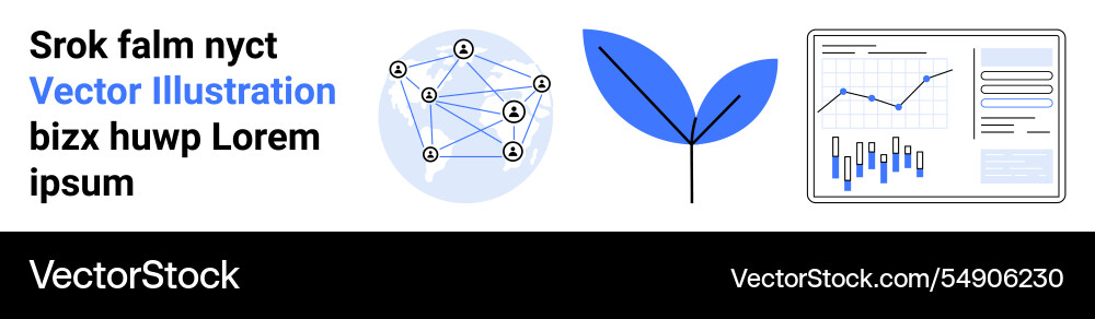 Business analytics and networking concept Vector Image