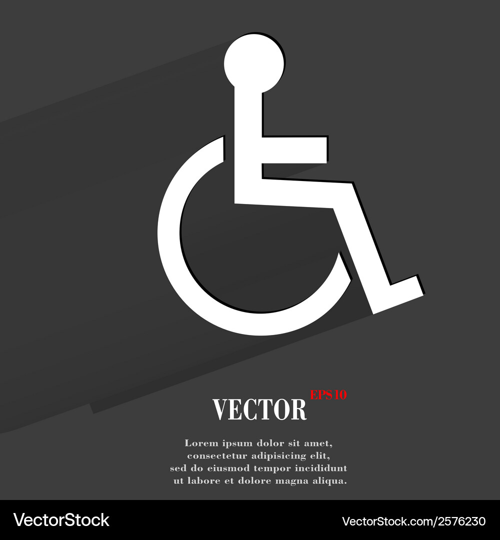 Disabled flat modern web button with long shadow Vector Image