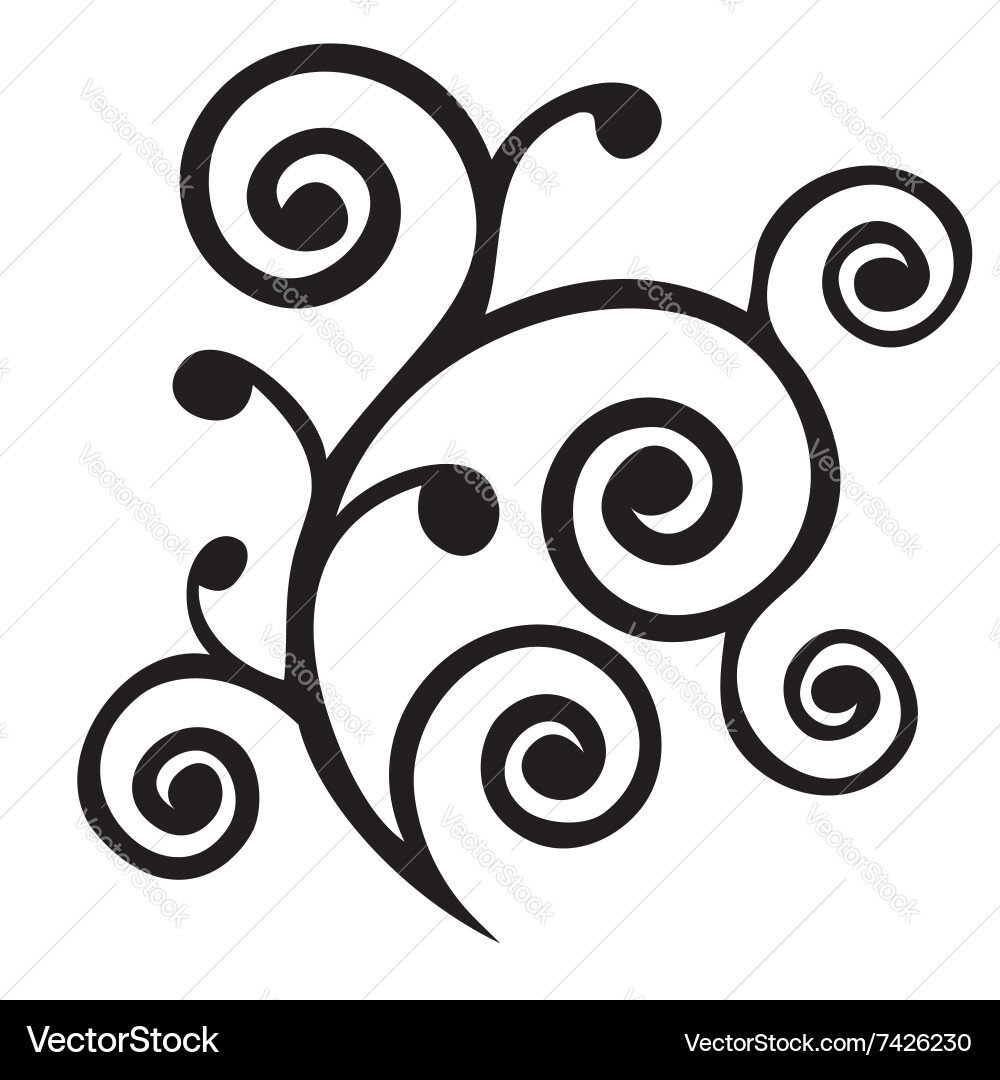 Elegant Curl Motif Vector Image
