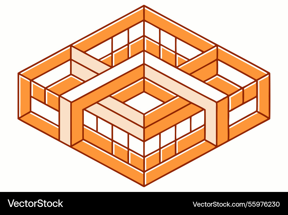 Isometric design with geometric pattern vector image