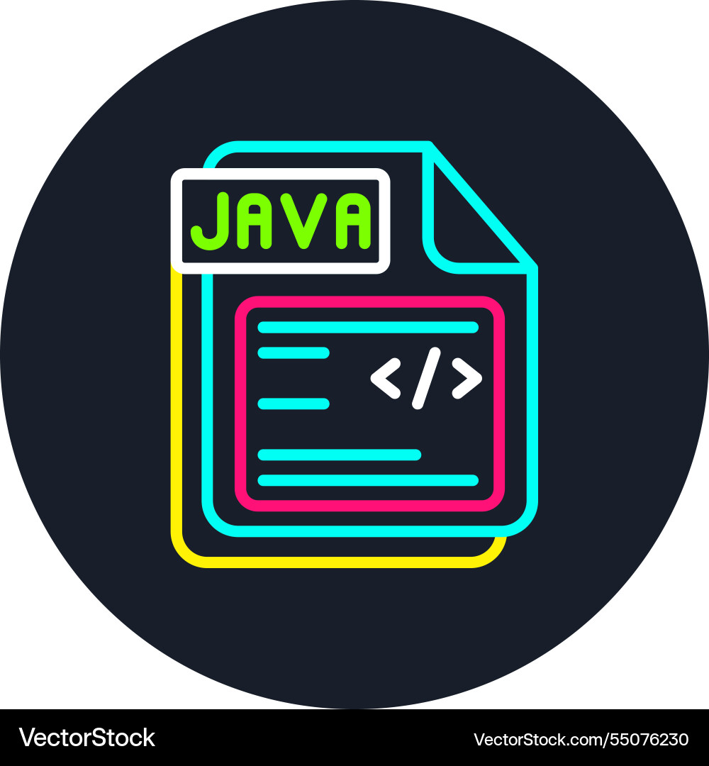 Java Zeile Multi-Farbsymbol Vektorbild