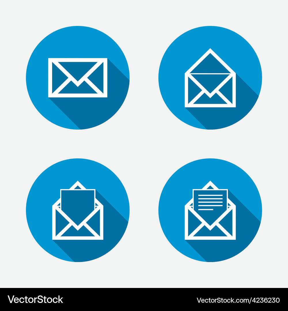 Mail envelope icons message document symbols Vector Image