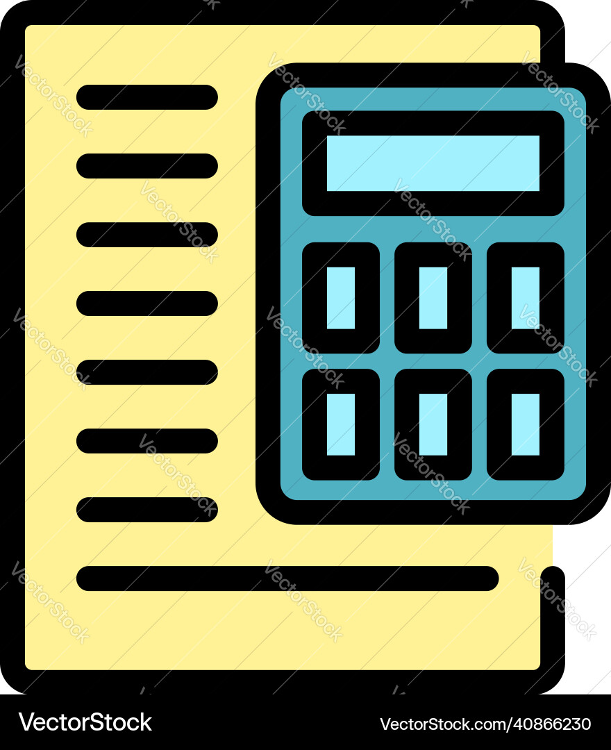 Manual calculator icon color outline Manual calculator icon color outline vector image