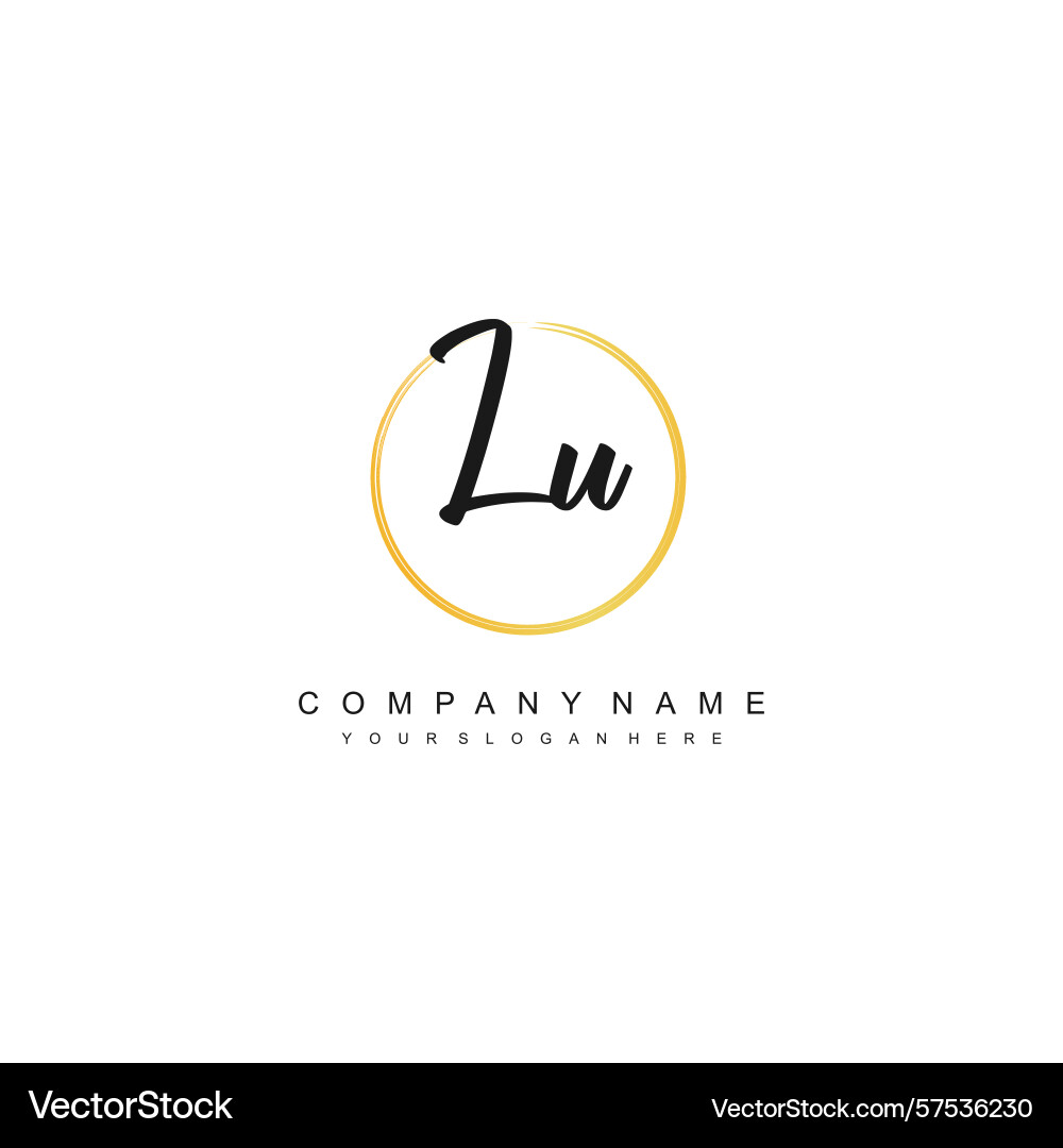 Minimal signature logo design with lu initials Vector Image