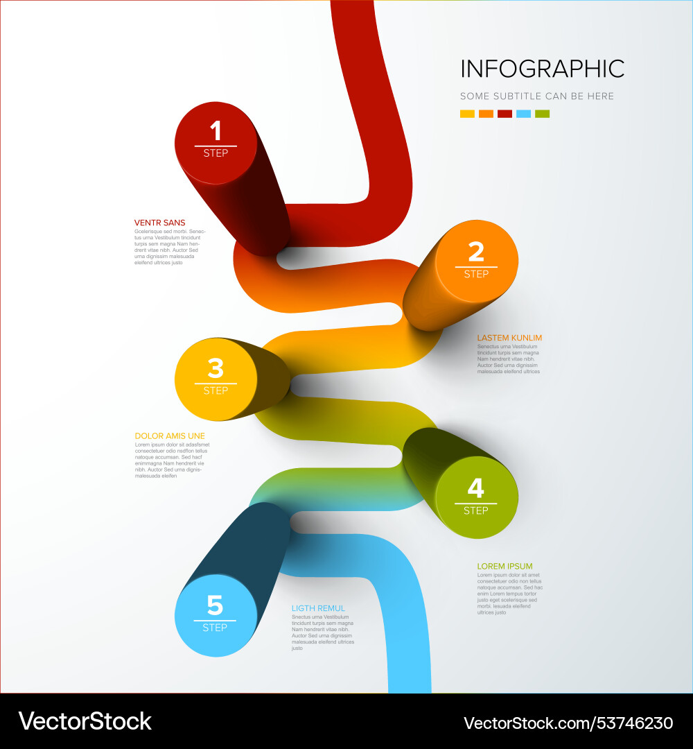 Minimalistic five steps vertical template Minimalistic five steps vertical template vector image