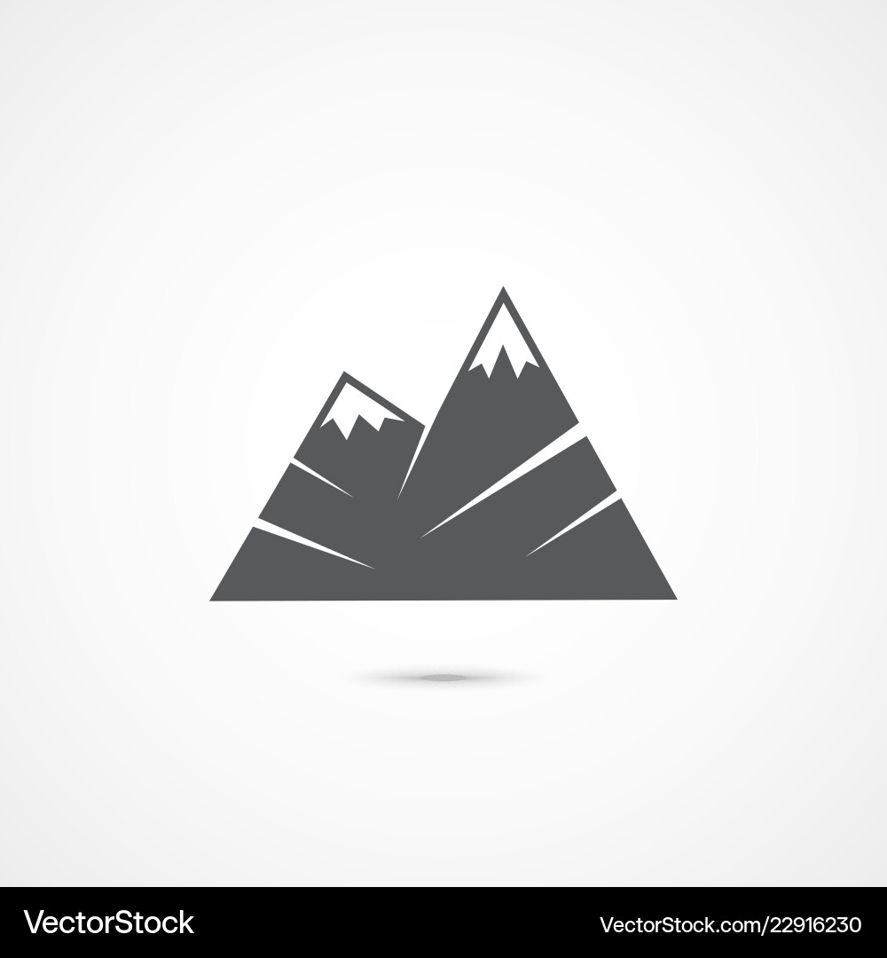 Mountain flat icon Royalty Free Vector Image - VectorStock