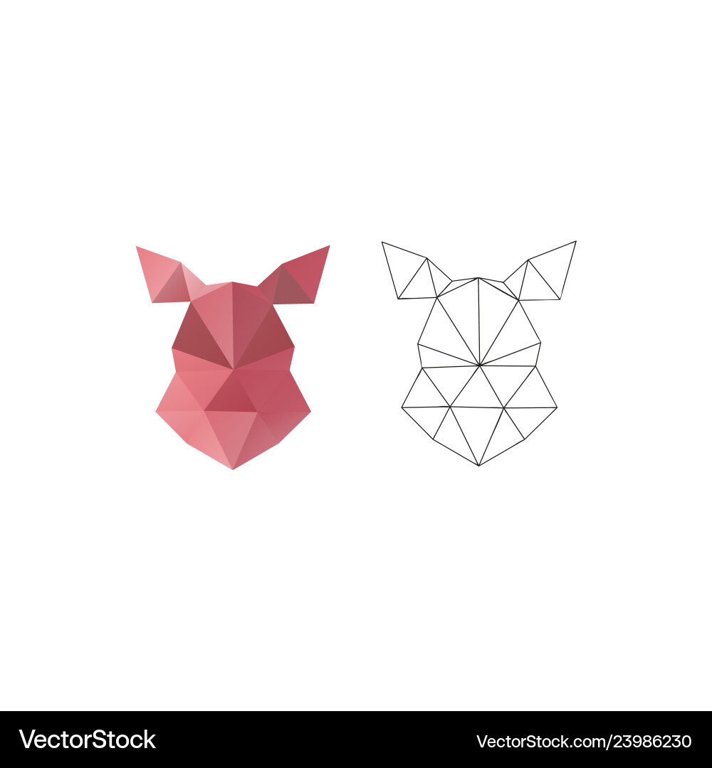 Pig head triangle polygon design abstract shape Pig head triangle polygon design abstract shape vector image