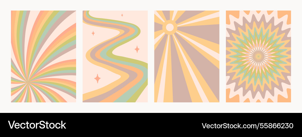 Retro Psychedelic Groovy Patterns vector image