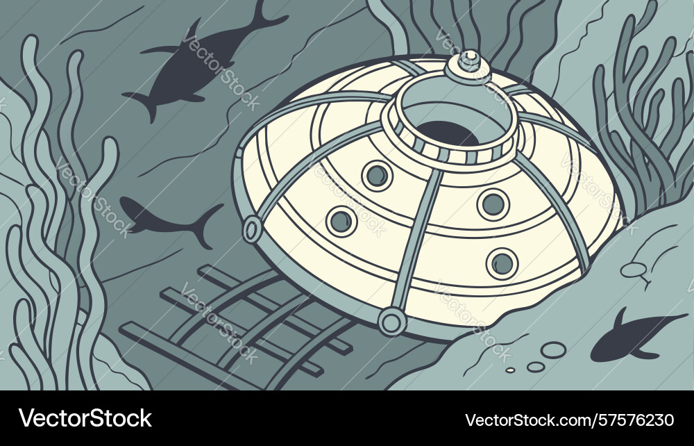 Submerged dome structure with flowing patterns Vector Image