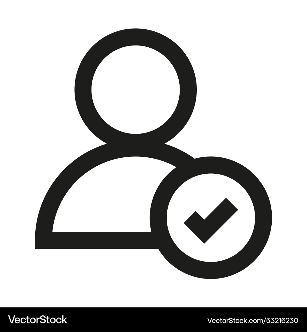 Verified user icon profile with checkmark Vector Image