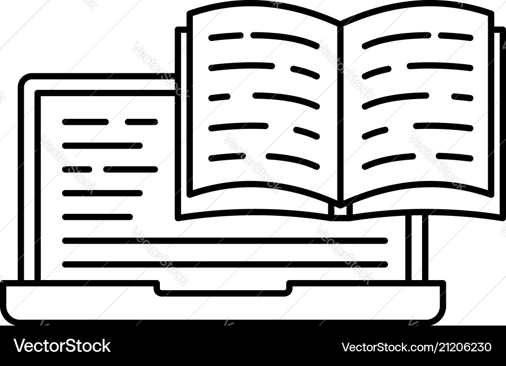 Web reading icon outline style Web reading icon outline style vector image