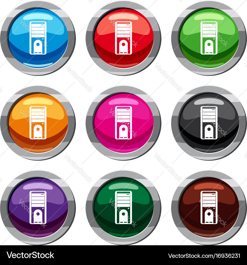 Computer system unit set 9 collection vector image