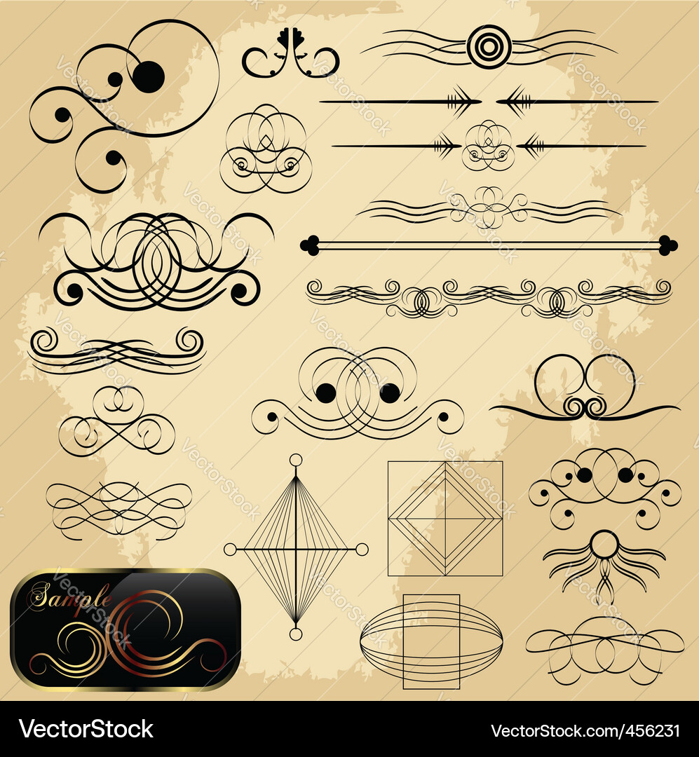 Elegant Scroll & Swirl Elements Vector Image