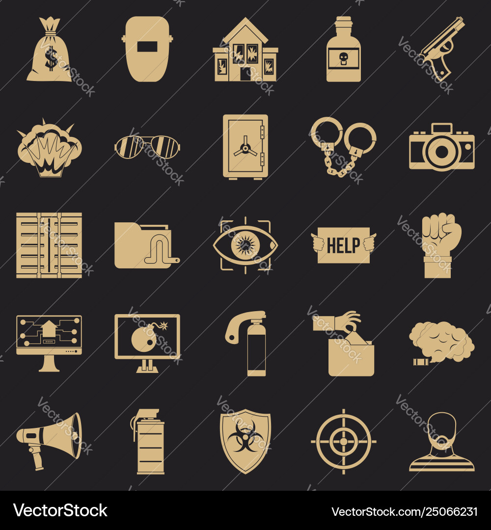 Hacking-Symbole setzen einfachen Stil Hacking-Symbole setzen einfachen Stil vektorbild