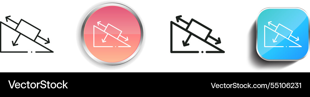 Hypotenuse icon thin linear regular and button vector image