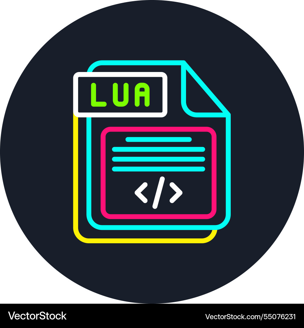 Lua line multi color icon Vector Image