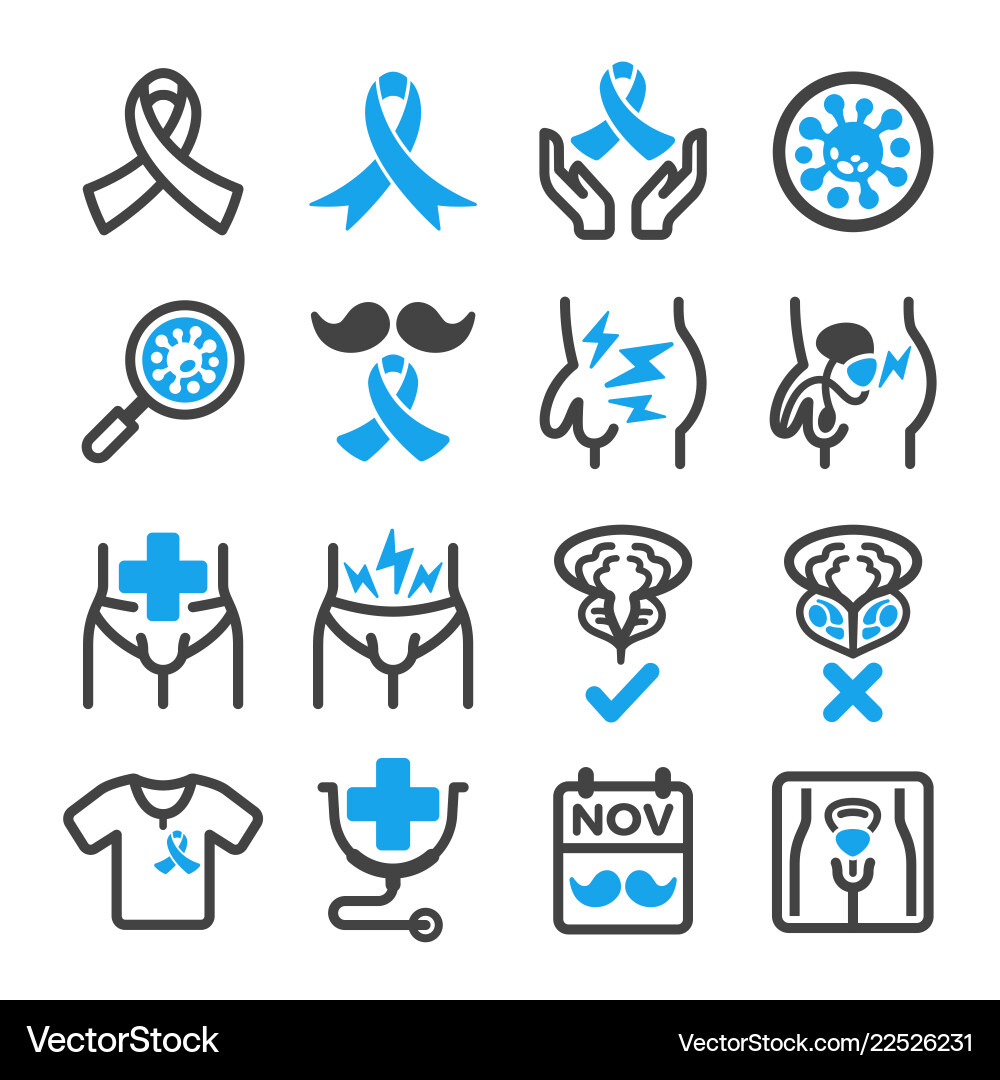 Prostate Cancer Awareness Icon Set – Royalty-Free Vector | VectorStock
