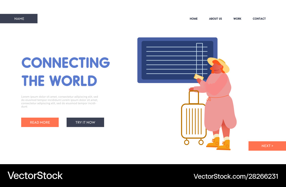 Summertime vacation trip website landing page vector image