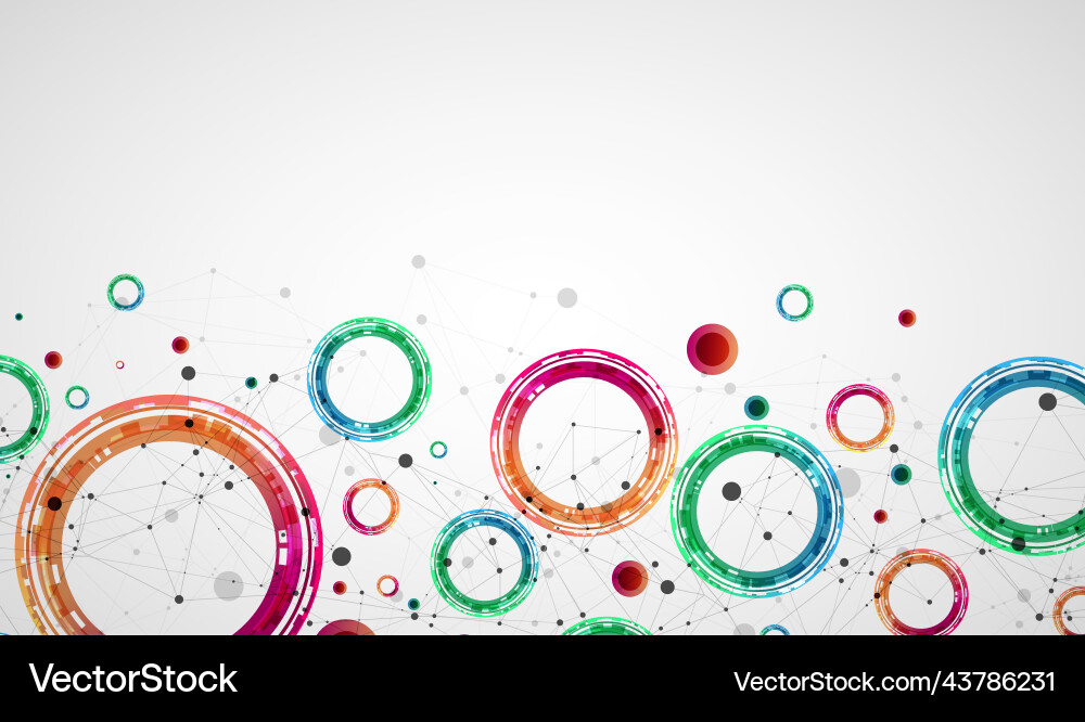 Technical background with plexus effect and made Vector Image
