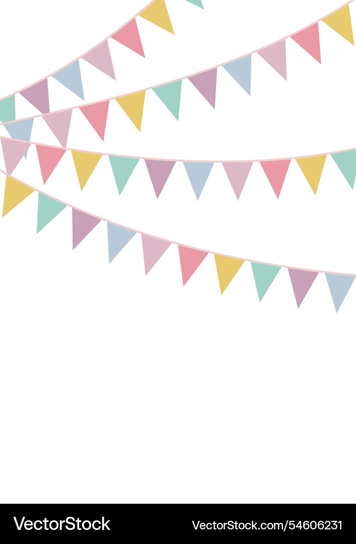 Vertical template with colorful hanging flags Vector Image