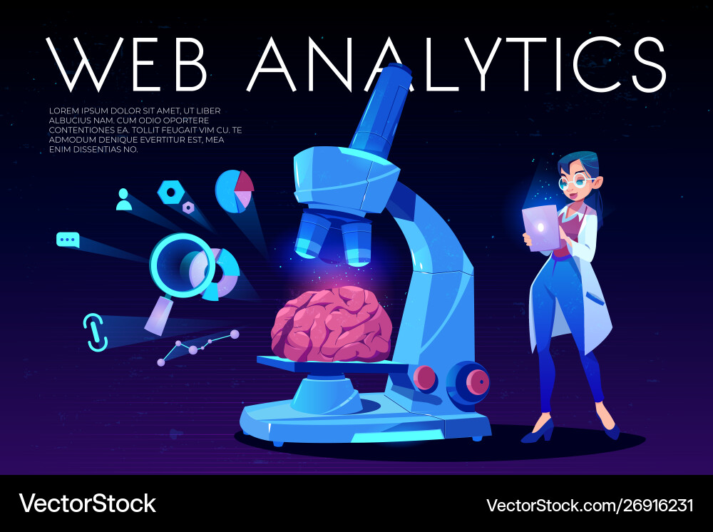 Web analytics landing page brain and seo icons Web analytics landing page brain and seo icons vector image