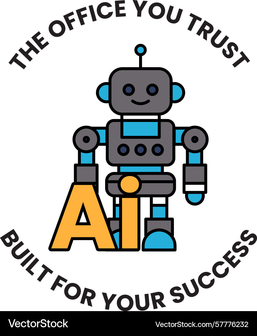 A robot with the letters ai on its chest A robot with the letters ai on its chest Vector Image