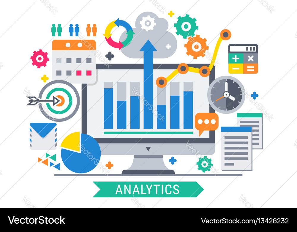 Analytics information tools Royalty Free Vector Image