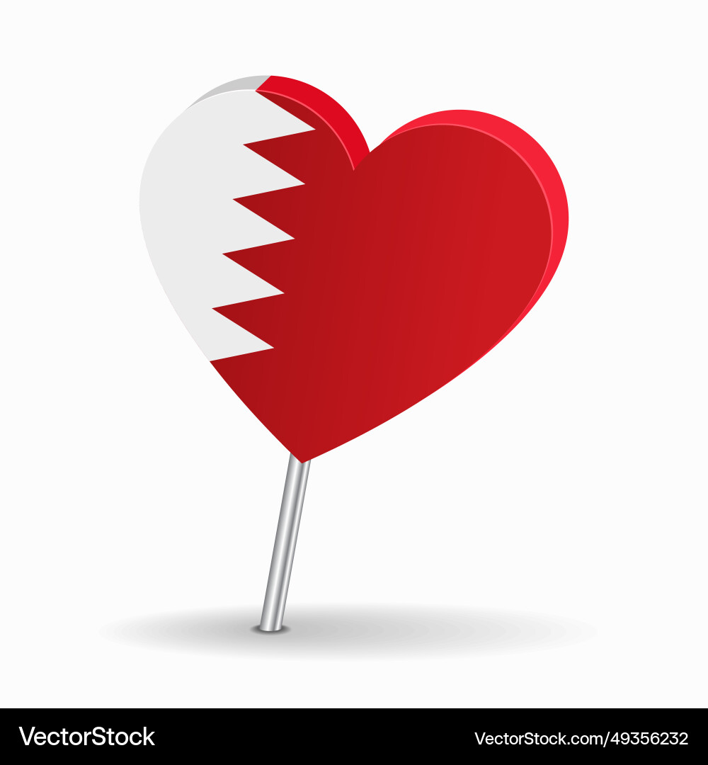 Bahraini Flagge herzförmiger Kartenzeiger Layout Bahraini Flagge herzförmiger Kartenzeiger Layout vektorbild