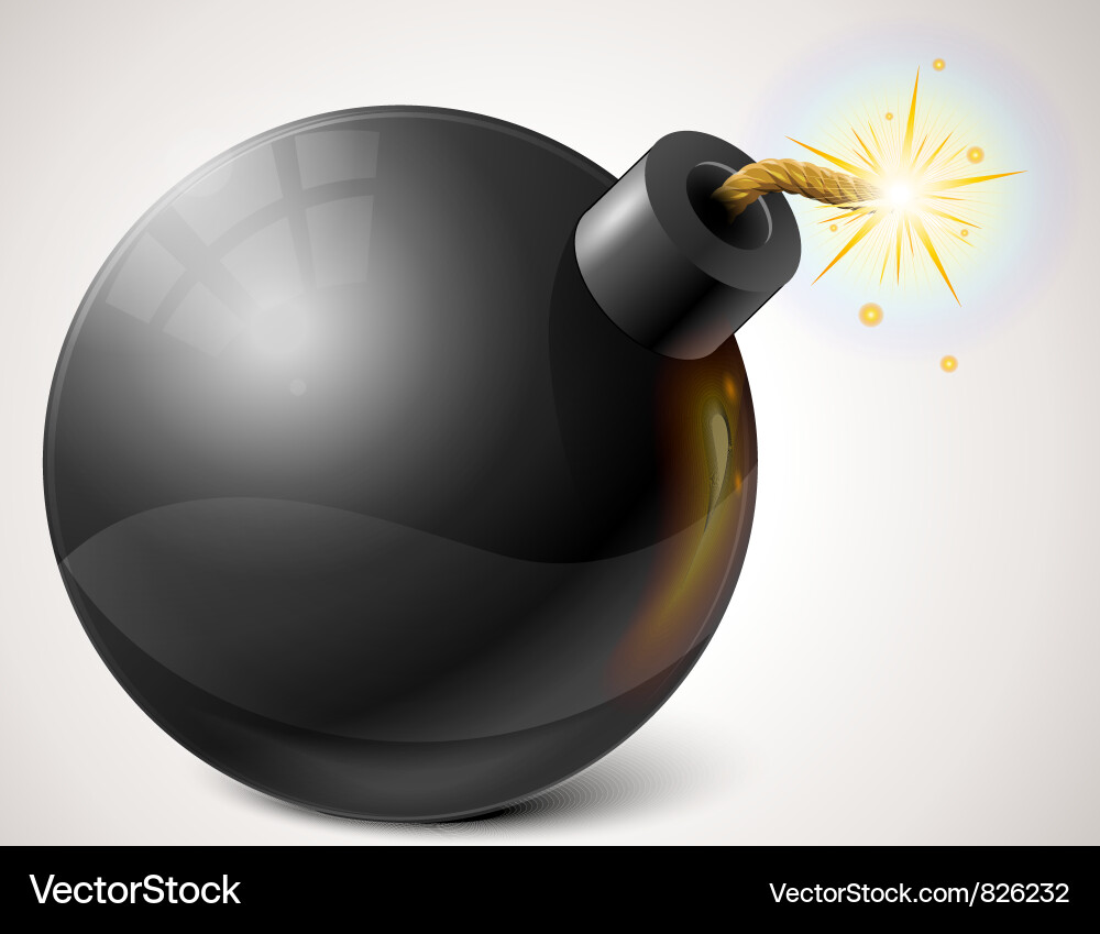 Black bomb vector image